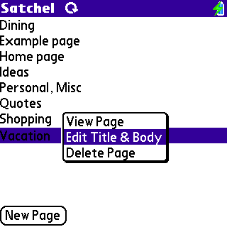 Edit Page Dropdown