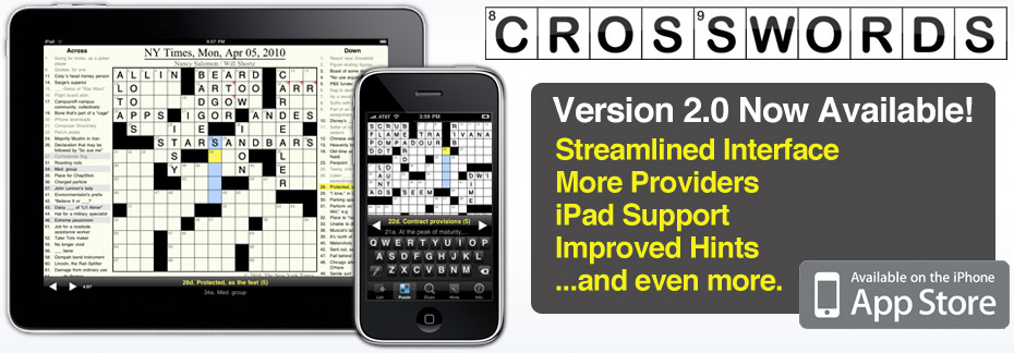 Crosswords for iPhone/iPad - v.2.0 Now Available!