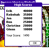 Dragon Hunter Pinball for Palm OS