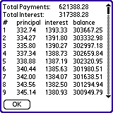 formulasMortgage for Palm OS
