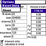 formulasMortgage for Palm OS