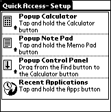 Quick Access for Palm OS